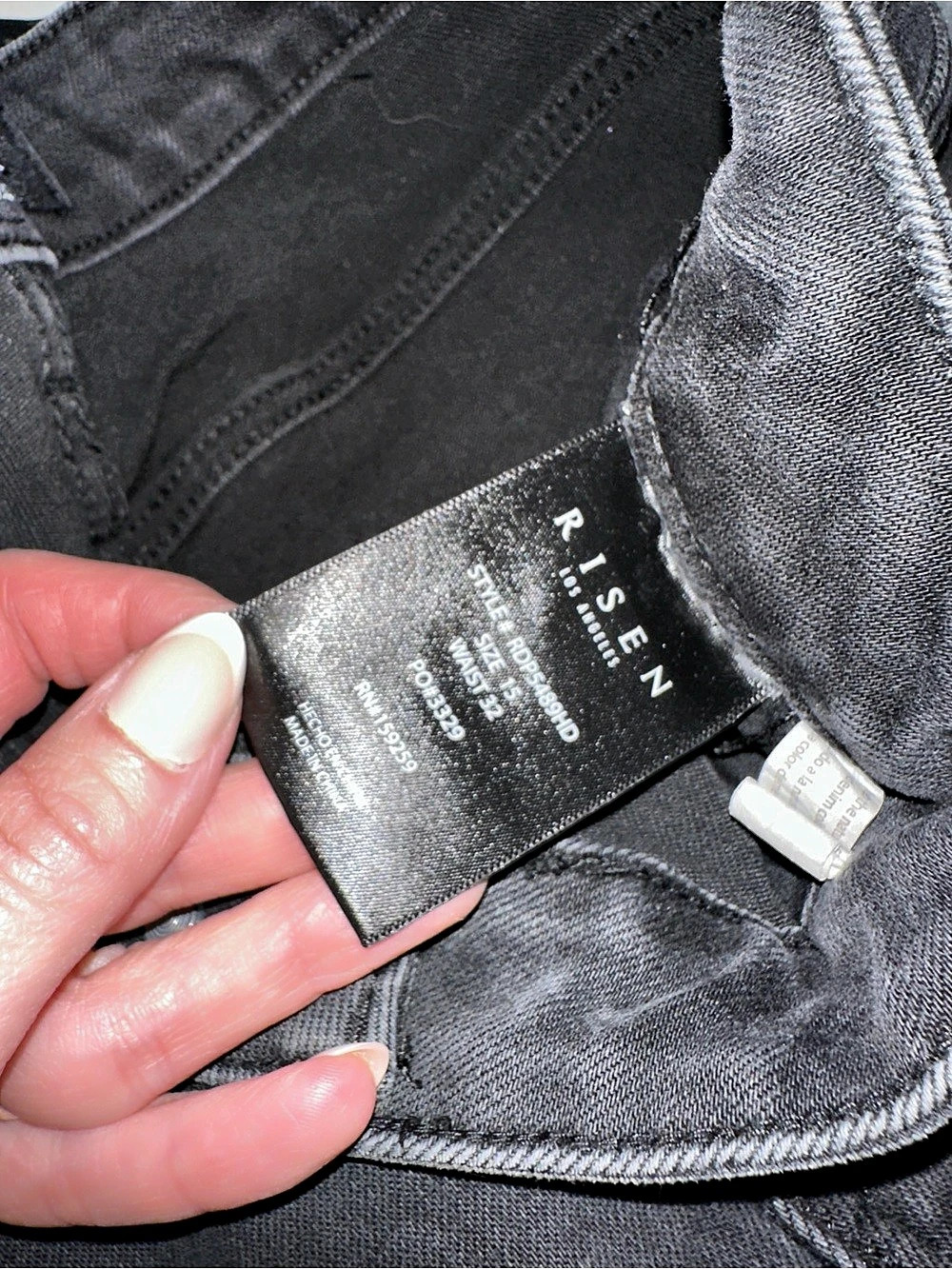 Risen High Rise Wide Leg Cargo Jeans Black size 15 - Picture 4 of 5